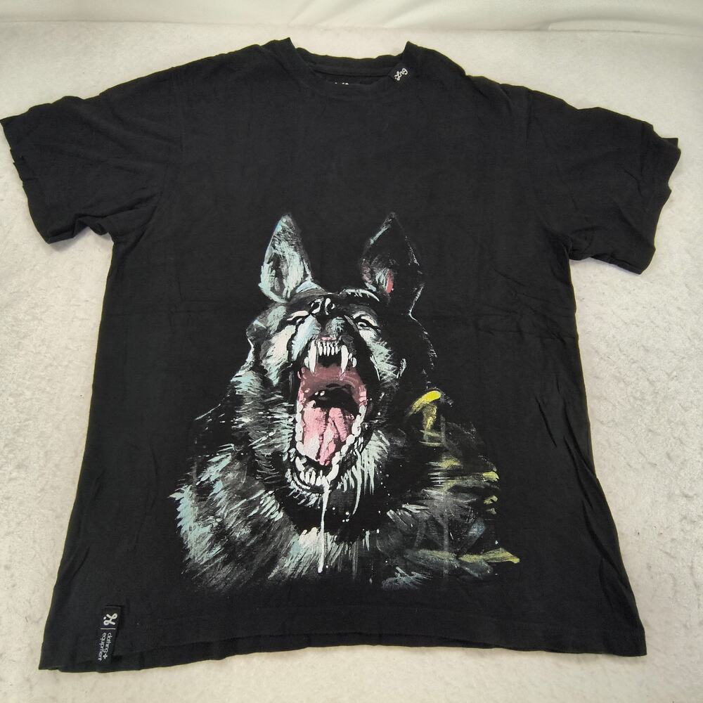 LRG Wolf Short Sleeve Crew Neck Graphic T-Shirt Mens Size Extra Large XL Black - Picture 2 of 9
